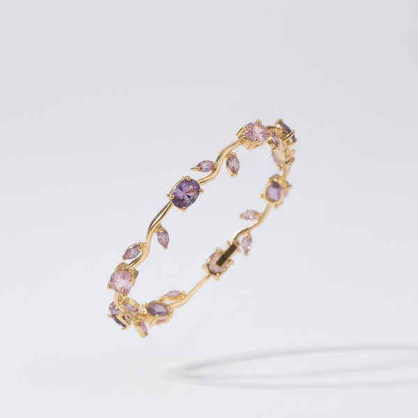 Amethyst & Rose Quartz Enchanted Vine Bracelet