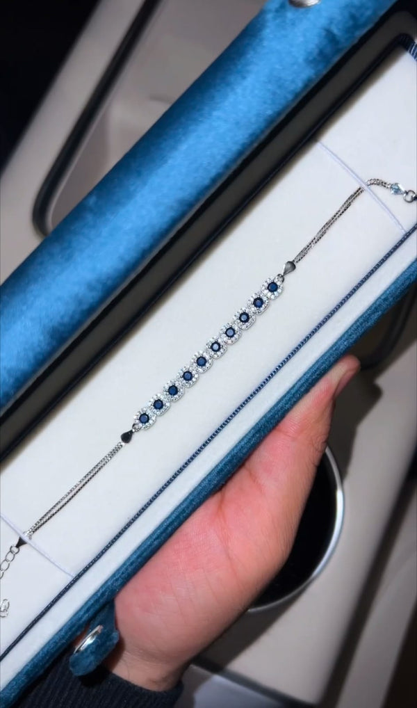 Luxury Deep Blue Royal Stone Glow Bracelet