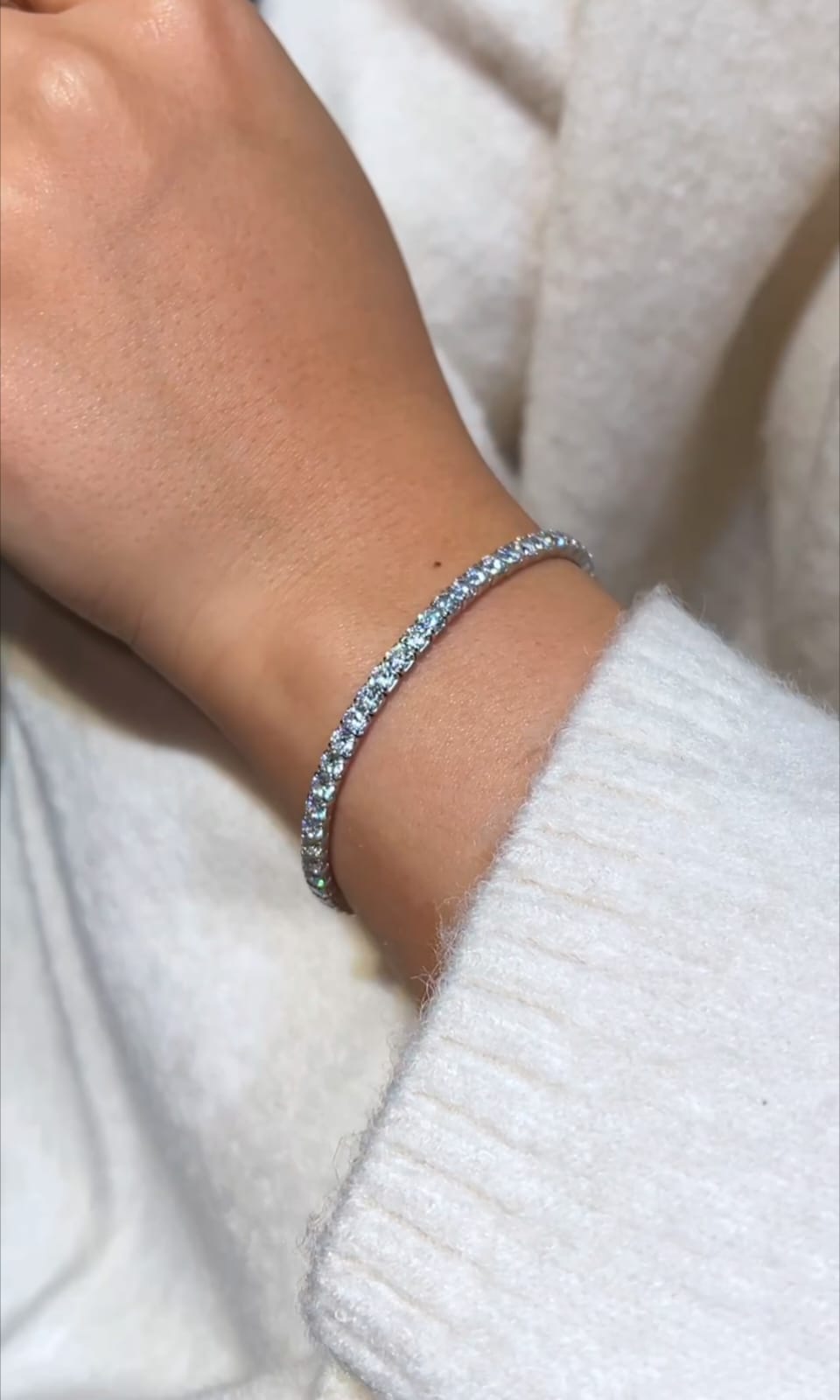 Classic Sterling Silver Lab-Diamond Tennis Bracelet